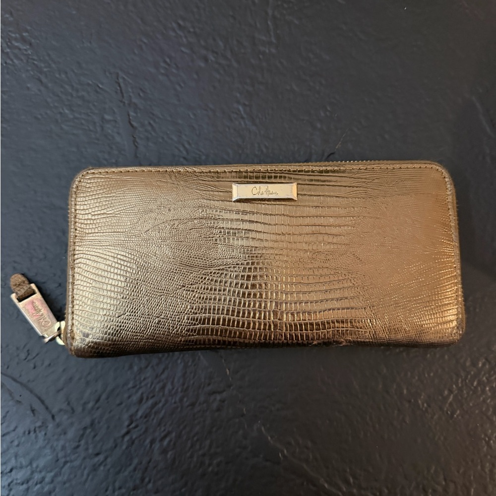 Cole Haan Gold Textured Wallet